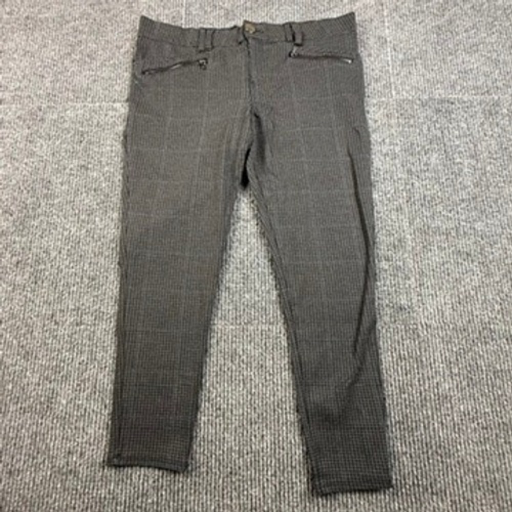 Wit & Wisdom Ab-solution Ponte Pants Womens 14 Grey Black Houndstooth Pattern